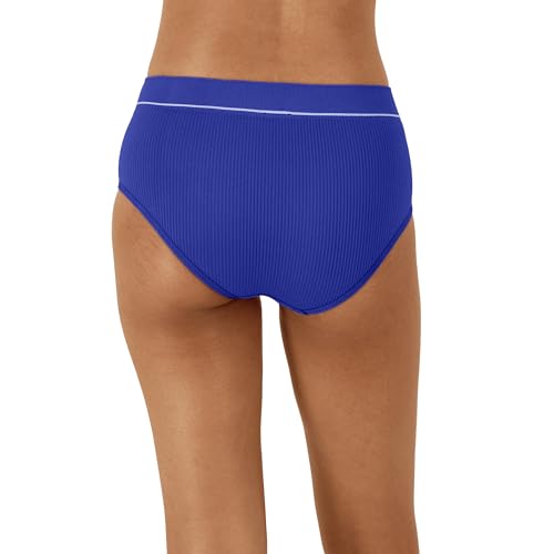 Image of Hanes Women's Originals Hi-leg Bikini Underwear, Seamless Rib Bikini, Assorted Colors, 6-pack
