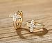 Barzel 18k Gold Plated Crystal Cross Huggies 0.5in length Earrings for Women - Made In Brazil