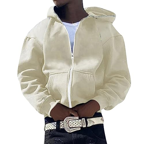 Sudadera con capucha de neopreno para hombre, tendencia de personalidad europea americana, bordado, informal, hip-hop, chaqueta de punto, sudadera para hombre, flores, beige, 3XL