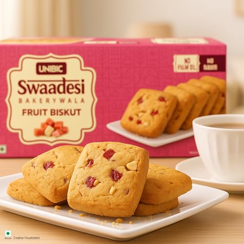 Image of Unibic Swaadesi Fruit Bakery Biscuits - No Maida, No Palm Oil |BiskutBakery Biscuits I 2 * 200g (Pack of 3)