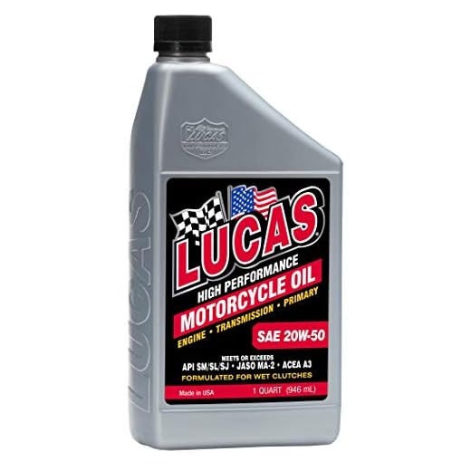 Lucas Oil 10700 High Performance SAE 20W-50 Motorcycle Oil - 1 Quart (Pack of 6)