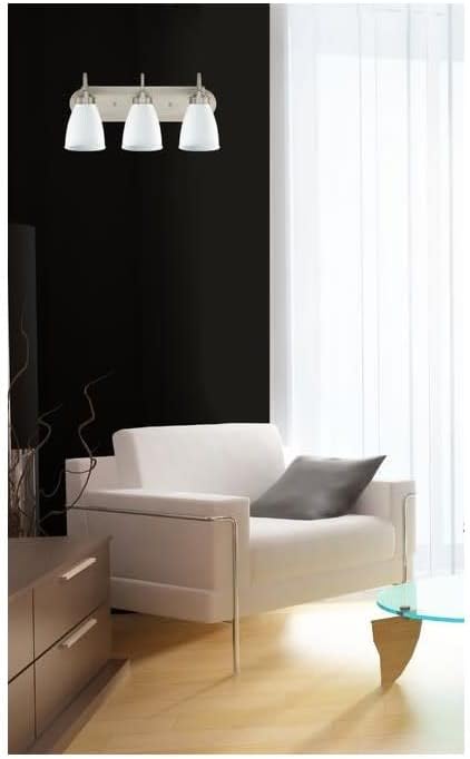 Westinghouse 6300800 Three, Brushed Nickel Finish 3 Light Wall Fixture