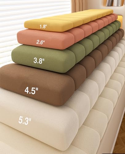HTRCIH Custom Window Seat Cushions Indoor, Anti-Cat Scratch Waterproof Bay Window Cushion, Non Slip Thickened Bench Cushions for Indoor Furniture