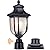 XANGQAN Dusk to Dawn Outdoor Post Lights Light Hardwired 120V with Pier Mount Base, Anti-Rust Pole Lantern, Modern Light Fixture, 100% Aluminum Waterproof Exterior Lamp for Yard, Garden, Pathway
