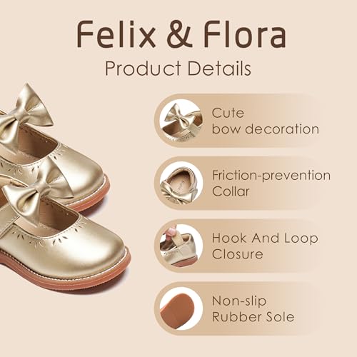 Image of Felix & Flora Toddler Little Girl Princess Dress Shoes-Mary Jane Flats for Girl Party School Shoes
