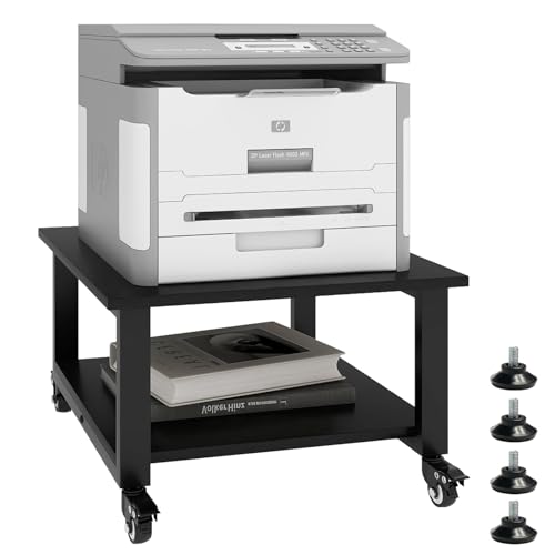 Image of Natwind 2 Tier Laser Printer Stand,20''x20'' Under Desk Printer Cart, Black