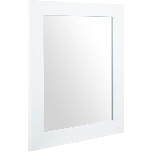 Wall Mirror Rectangle Decorative Mirror 12" x 16" for Entryway, Bedroom, Living Room, White