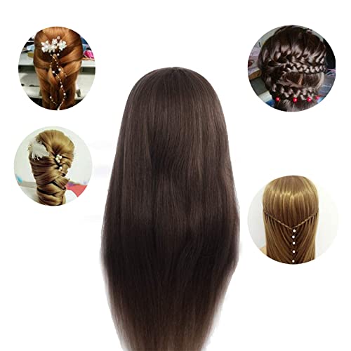 Foto von Shoze 45 cm Friseurkopf Perückenkopf Professioneller Übungskopf Schminkkopf Friseursalon Puppenkopf Haare Frisierkopf und Halter aus Mattem Hochtemperaturkabel Friseur Schaufensterpuppenkopf