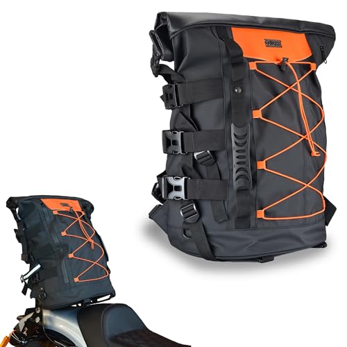 Sresk Bolsa de viagem expansível para motocicleta Sissy Bar de 40 L com alças Sissy Bar (Balck)