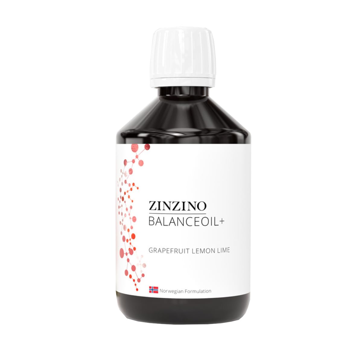 ZinZino BalanceOil+ Aceite de pescado Omega-3 2478 mg, Omega-9, Vitamina D3, Tocoferol, DHA, EPA con aceite de oliva, pomelo, limón y lima, 300 ml
