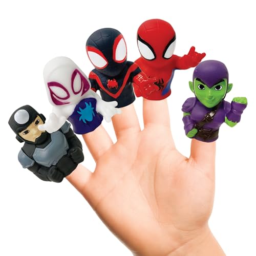 Ginsey Spidey and His Amazing Friends 5 Piece Finger Puppet Set - Bath Toys Party Favors 1.0 Count 0.145 pounds