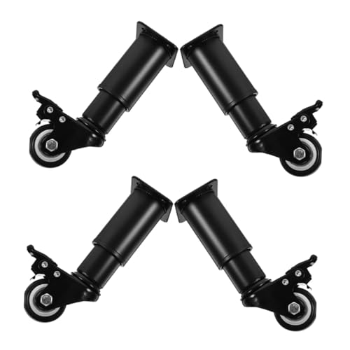 Tofficu 4個 調節可能な冷間圧延鋼家具脚 キャスター付き 高耐久伸縮式テーブル脚 ソファやキャビネット用 可能