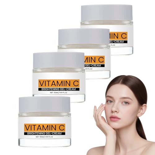 Crema de gel facial con vitamina C, crema de gel iluminadora de 50 ml, hidratante facial para mujeres, antiarrugas para todo tipo de piel, ilumina y rellena la piel, crema facial de día y noche