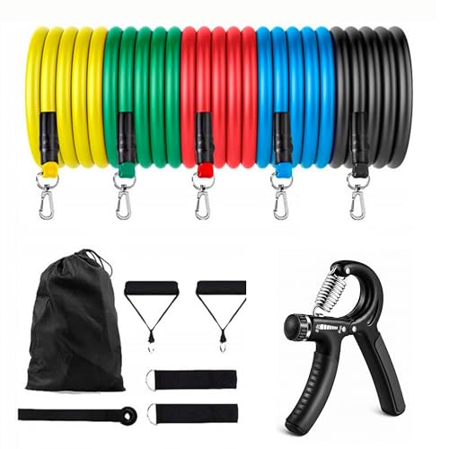 Image of Resistance Bands Set of 5(10 to 150 kg), Pull Up Bands forUnisex, Exercise Bands for Strength Training, Home Workout, Gym Fitness, Stretching,Mobility,Yoga,Crossfit &Physical Therapy