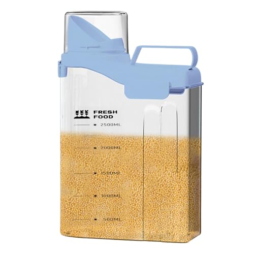 YRTUOP Contenedor de almacenamiento de alimentos para perros y gatos, dispensador de alimentos para perros y gatos, dispensador de alimentos secos para alimentos secos y piensos secos, 36,5 x 10 x 18