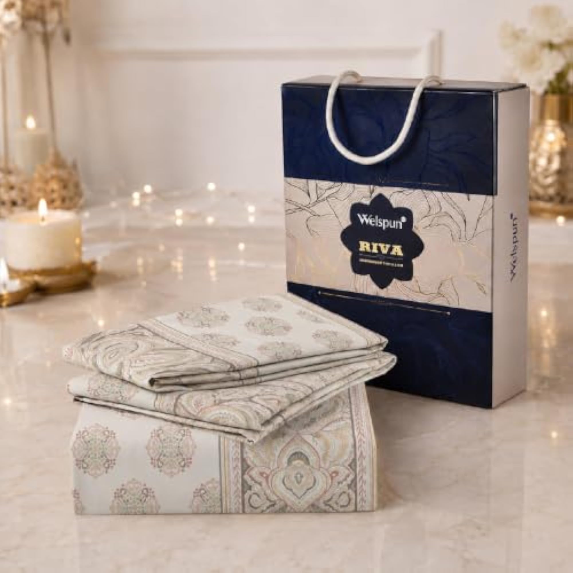 Riva Polycotton Double Bedsheet with 2 Pillow Covers