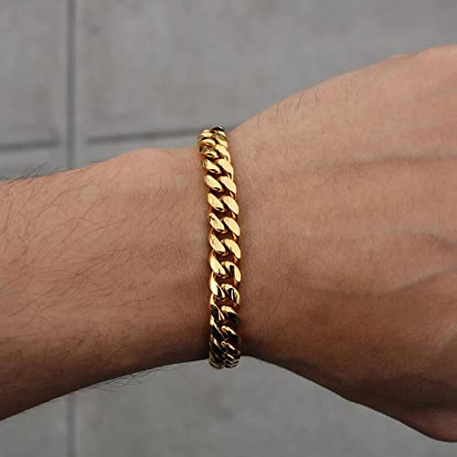 Stainless Steel Cuban Chain Bracelets for Men & Women - 6.5/7/7.5/8/9 Inch Gold Plated & Silver Stainless Steel Fashion Jewelry Bracelet2