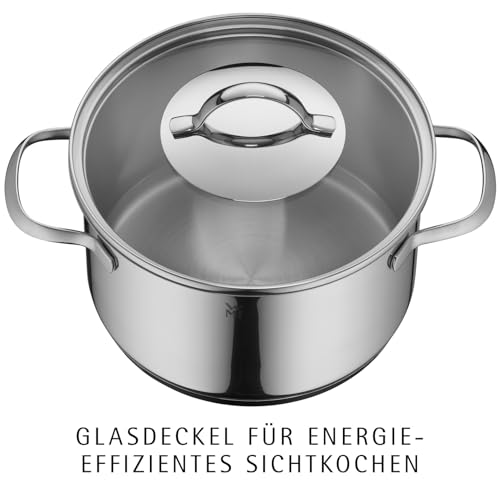 WMF Provence Plus Kochtopf klein 16cm, Glasdeckel, Fleischtopf Induktion 2l, Cromargan Edelstahl poliert, unbeschichtet, backofengeeignet – Ansicht 3