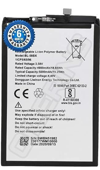 Image of Original BL-58BX Battery for Infinix Hot 9 / Hot 9 Play / X650C / X650B / X650D / X680 / X680B / X680C / 58BX Battery with 6 Month Warranty** (P43)