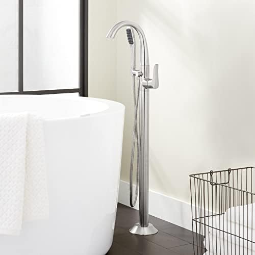 Signature Hardware 448463 Provincetown Floor Mounted Tub Filler Faucet - Includes Hand Shower - Chrome