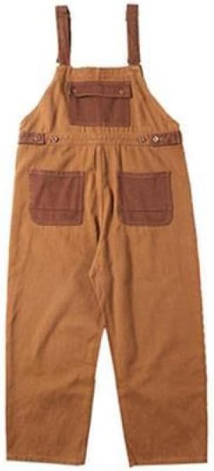 GUOYUXIAO Men's Japanese Retro Bib Pants Workwear One-piece Pants