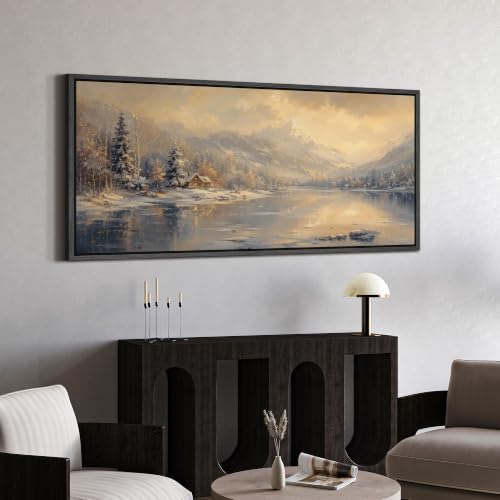 Image of MUDECOR Extra Large Framed Canvas Print Wall Art Cabin Art for Living Room