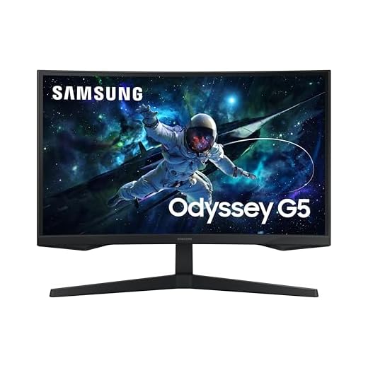 Samsung Monitor Gaming Odyssey G5 (S27CG554), Curvo (1000R), 27", 2560x1440 (WQHD 2K), HDR10, VA, 165 Hz, 1 ms (MPRT), FreeSync, HDMI, Display Port, Ingresso Audio, Flicker Free, Eye Saver Mode