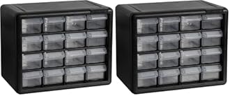 Akro-Mils 16-Drawer Plastic Storage Cabinet | 10-1/2 x 6-1/2 x 8-1/2 Inch | Black | Model 10116 | Garage Organization