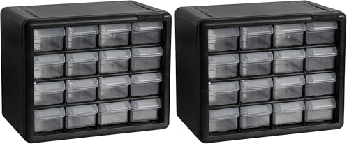 Akro-Mils 16-Drawer Plastic Storage Cabinet | 10-1/2 x 6-1/2 x 8-1/2 Inch | Black | Model 10116 | Garage Organization