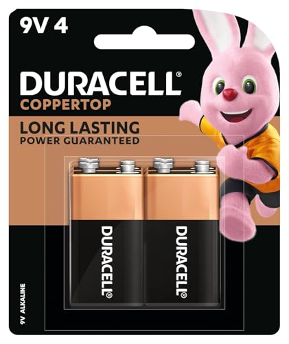 Duracell Coppertop 9V Alkaline Batteries (Pack of 4)
