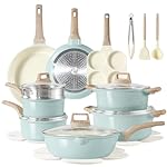CAROTE 21 Ceramic Cookware Set, Pots and Pans Set Non stick, Cook Ware Set Induction Kitchen Cooking Set Non-toxic Health Induction Cookware, PFAS Free