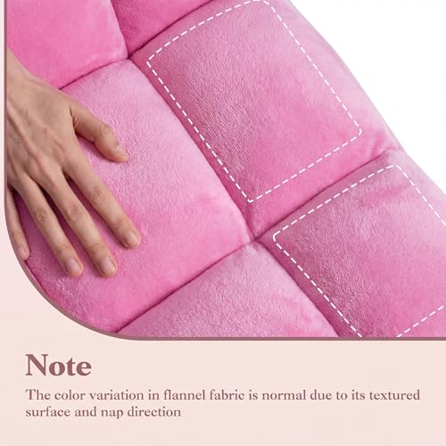 Image of Giantex Folding Floor Chair with Back Support, 14 Adjustable Position, Padded Sleeper Bed, Couch Recliner, Gaming Video Chairs for Adults, Meditation, Living Room (Light Pink)