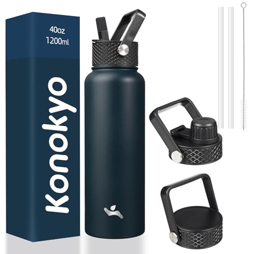 Image of Konokyo 40 oz Insulated Stainless Steel Water Bottle with Straw Lid
