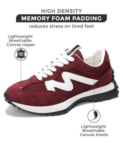 Project Cloud Trendy Sneakers for Women - Memory Foam and Non-Slip Comfortable Casual Ladies Shoes for Womens Fashion Sneakers - Lightweight Lace-up Shoes (Lecco)2