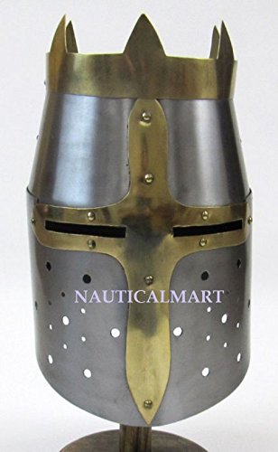 NauticalMart Medieval Templar Crusader Knight Armor Steel Helmet LARP
