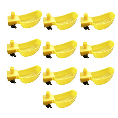 SaiDian 10 Pcs Automatic Bird Waterer for Cage Pigeon Automatic Water Feeder for Chickens Farm Animal Tool Right Hanging Poultry Drinking Bowls