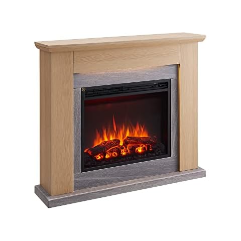 Chimenea Eléctrica CrownFlame Modelo Hector con Calefacción y Efecto de Llamas en 3D Cover