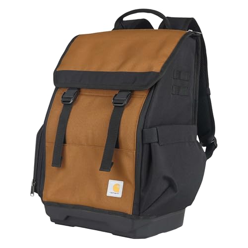 Carhartt Mens Station Tool Bag W/Adjustable Shoulder Straps Durable Water-Resistant Tool Organizer Tool Backpack