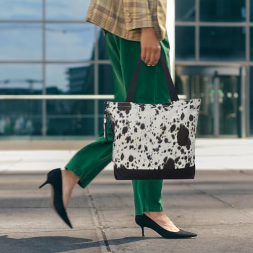 Image of NGIL Medium Top Zipper Closure Canvas Tote Bag with Attached Matching Coin Purse For Moms and Nurses