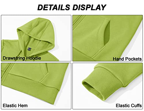 Magcomsen Women's Drawstring Hoodie Sweatshirt Comfortable Long Sleeve Hooded Sweatshirt Full Zip Up Light Fleece Coat Olive Green,L #TOP6