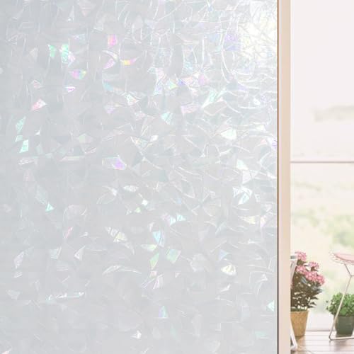 Lifemaison Frosted Window Film Privacy Opaque Glass Film for Glass Windows Static Cling Self-Adhesive Sun Blocker Window Frosting Film for Home Office Bathroom,Decorative Window Stickers for Privacy