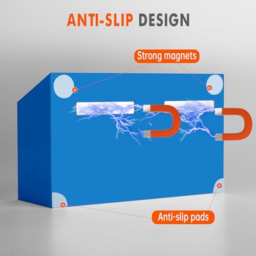 Image of BEYGORM Magnetic Dry Erase Marker Holder for Whiteboard & Refrigerator | Non-slip Acrylic Pen Holder for Classroom, Fridge Magnet, Locker Organizer Accessories, Teacher & School Supplies(Blue)