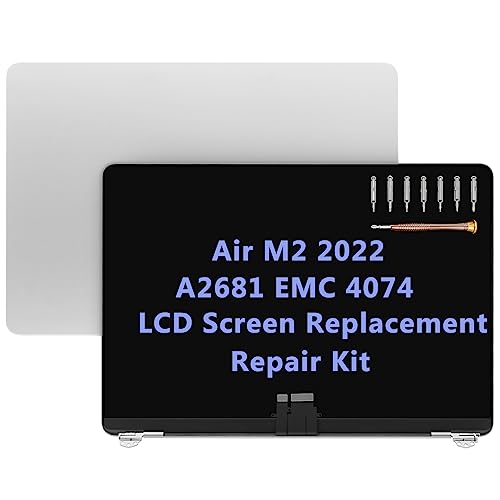 Image of Screen Replacement 13.6 inch for MacBook Air M2 2022 A2681 EMC 4074 LCD Screen Display Complete Top Assembly (Silver)