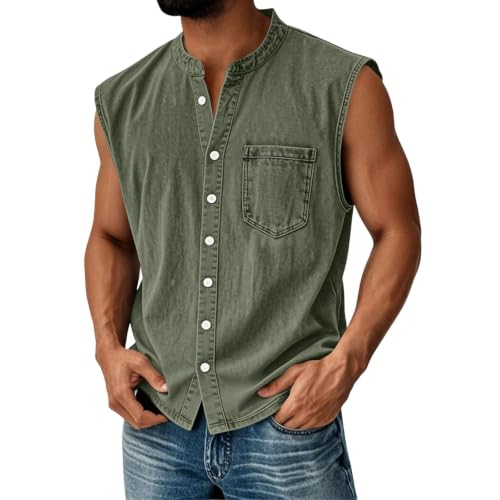 Camiseta sin mangas para hombre transpirable que soluciona el calor con estilo vintage
