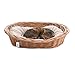 Wiklinowy Świat - Katzenbett Weidenkorb Hundebett, Weidenbett für Haustiere - Natürlich warm, atmungsaktiv und stilvoll - Verschiedene Größen 66x47x15cm - helles cremefarbenes Kissen