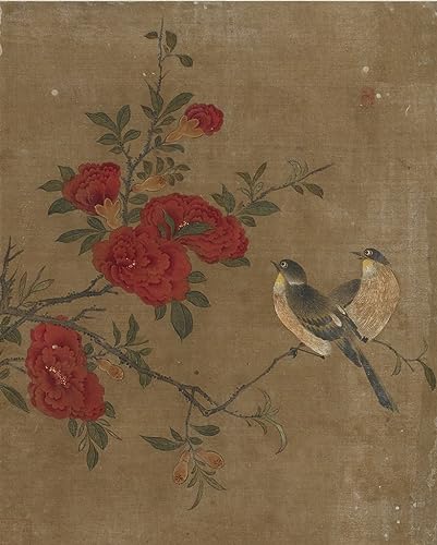 Lienzo decorativo de pájaros y flores de la dinastía Ming SERENDIPITP para pared de 60x90cm