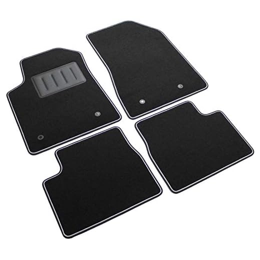 Il Tappeto Auto SPRINT00106 - Alfombrillas de moqueta antideslizantes, color negro, borde bicolor, talonera reforzada de caucho