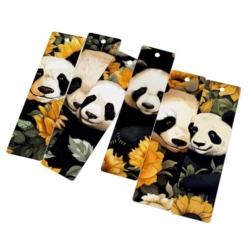 Marque-page panda en édition tournesol, finition soignée avec pompon