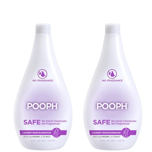 Image of POOPH Laundry Odor Eliminator 2-Pack (2 x 32 oz, 32 Loads Total) - Pet Urine & Stink Remover for Clothes, Activewear, Towels & Bedding - Unscented Laundry Additive, Safe for People & Pets