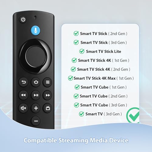 Image of Voice FireStick Replacement Remote Compatible with Fire Smart TV Stick (Lite /4K Max /4K), TV Cube (1st /2nd /3rd Gen), Smart TV(3rd Gen), and for Insignia-Toshiba-Pioneer Smart TVs